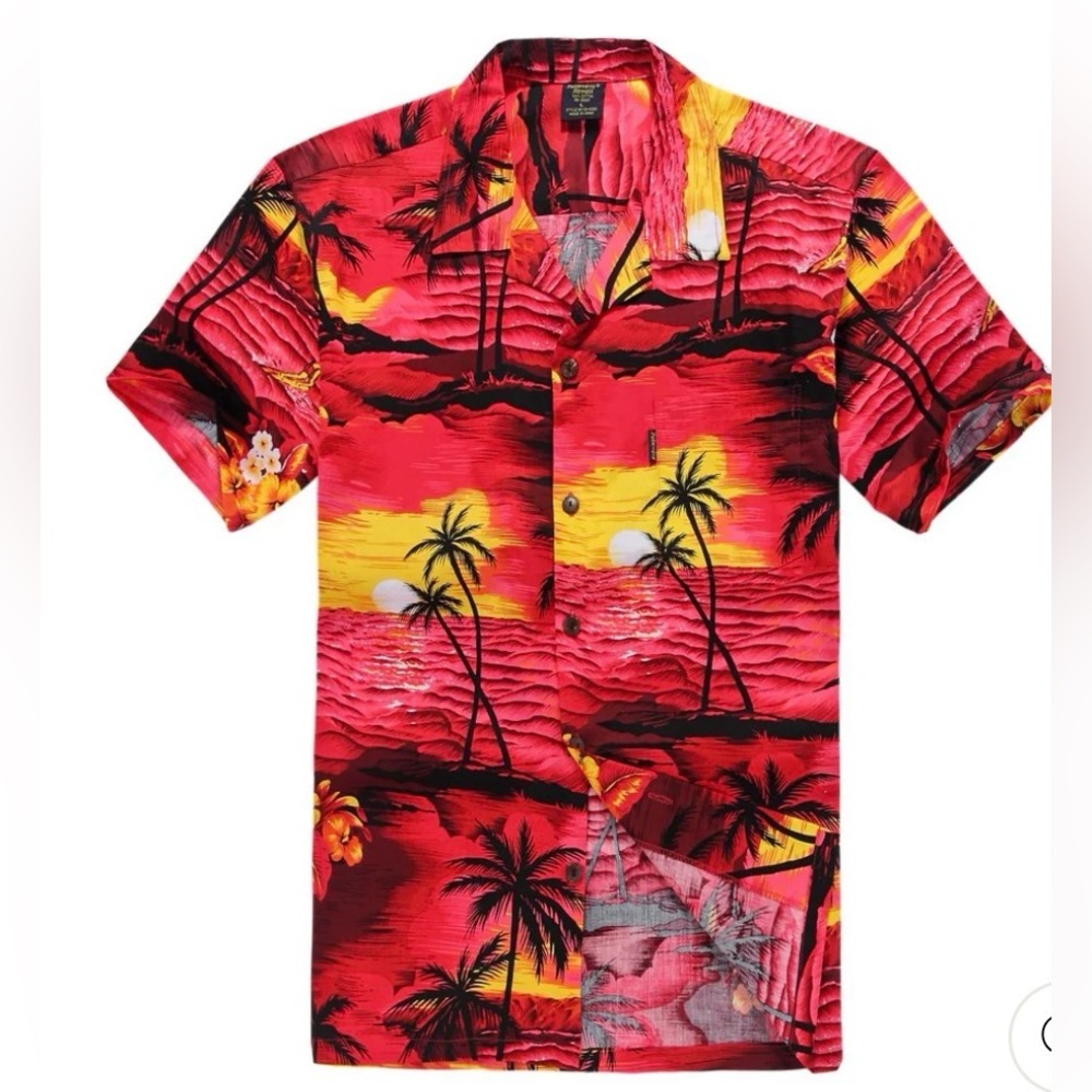 Men's Aloha Shirt Red Sunset XL